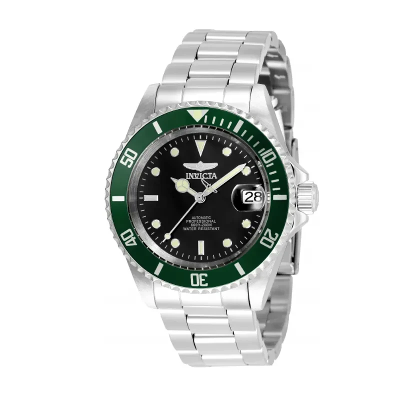 Invicta Pro Diver Green Bezel Black Dial Trendy Men's Watch- 47353